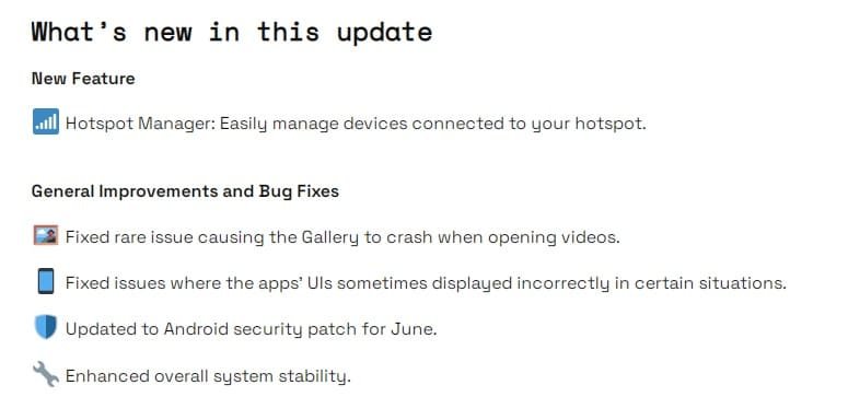 Nothing OS V3.2-250708-2227 Changelog